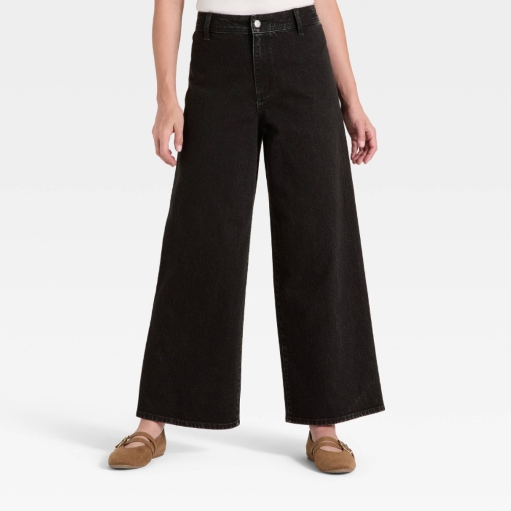 Women's High-Rise Sailor Wide Leg Ankle
Jeans - Universal Thread™ Black new